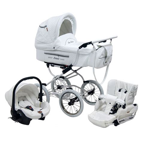 white leather pram
